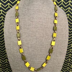 J. Crew Enamel Gold Yellow Green necklace